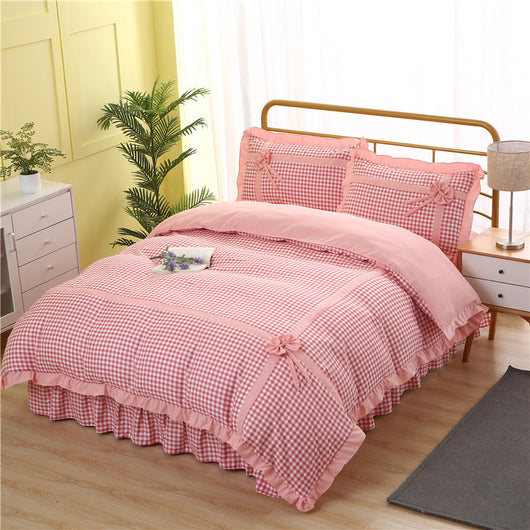 Conjunto de Pijama Cuadrille Estilo Princesa Coreano de 4 Piezas con Encaje - Image 28