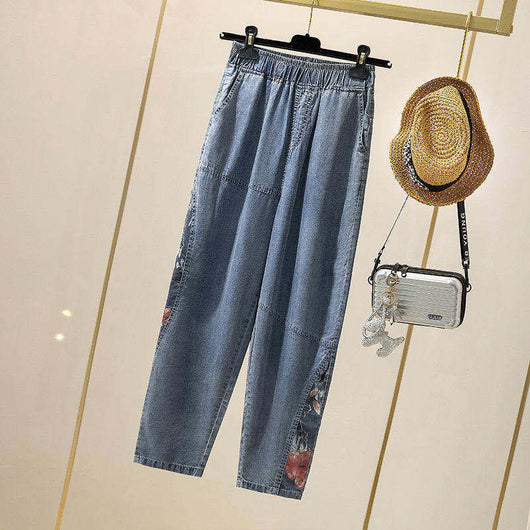 Pantalones Harem Sueltos Talla Grande Jeansspring con Estampado - Image 4