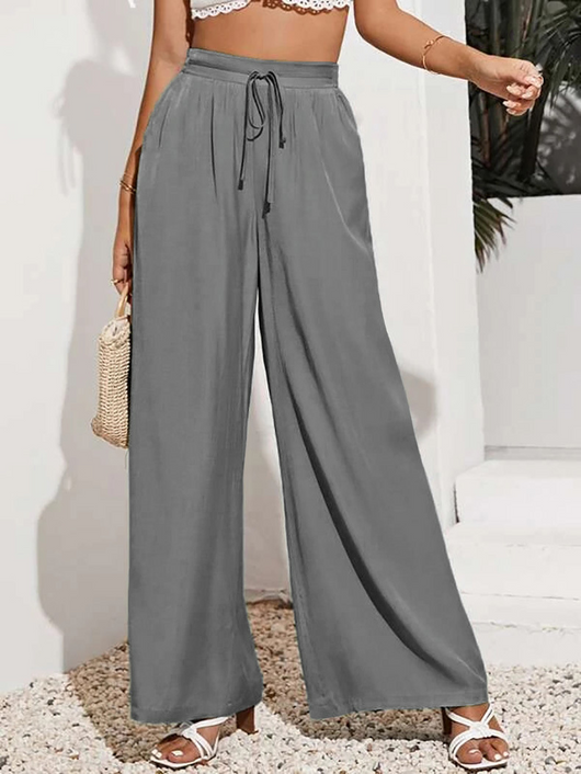 Pantalones Anchos de Talle Alto con Cintura Elástica Ajustable - Image 20