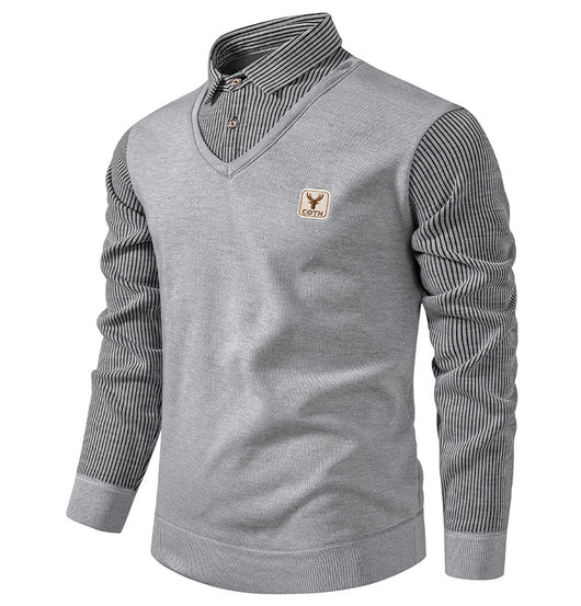 Camisa Térmica Hombre Manga Larga Efecto Doble Tela con Rayas y Forro Polar - Image 13