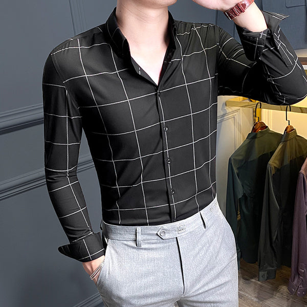 Camisa de Cuadros para Hombre de Manga Larga
