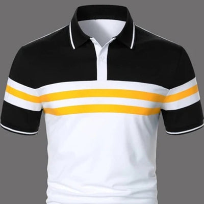 Polo Manga Corta a Rayas para Hombre - Diseño Clásico con Botones