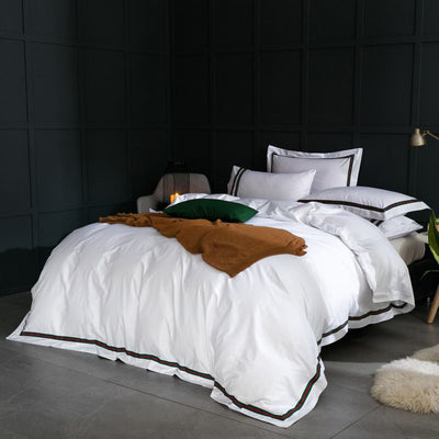 Juego de Cama Blanco 4 Piezas Algodón Puro Estilo Europeo - Image 6