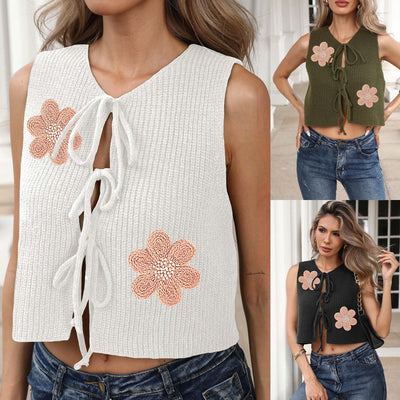 Chaleco Cardigan Mujer con Lazada y Encaje - Image 20