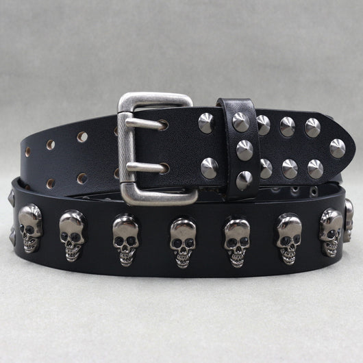 Cinturón Punk Calavera Remaches Aleación Original