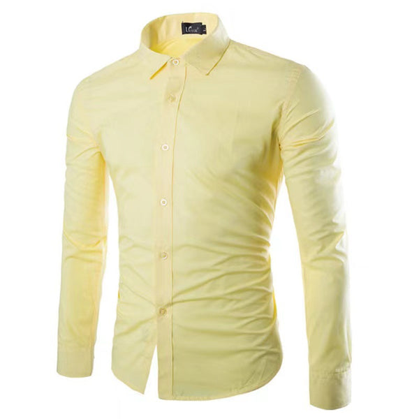 Camisa Polo Casual sin Planchado con Mangas Largas para Hombre