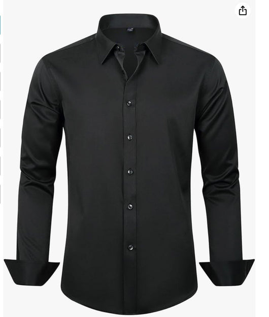 Camisa Elástica de Talla Grande para Hombre de Manga Larga - Image 23