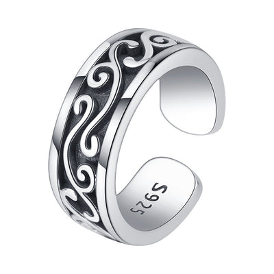 Anillo de Plata Esterlina con Diseño de Espina Retro para Hombre - Image 5