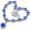 Crystal peach heart sparkling diamond all-match bracelet Plateado Azul