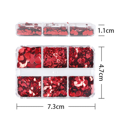 Caja de 6 Lentejuelas Decorativas Recortadas Rojo Amor - Colección San Valentín - Image 4