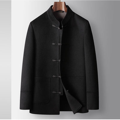 Abrigo de Lana para Hombre con Cuello Mao - Chaqueta Cálida de Estilo Asiático - Image 17