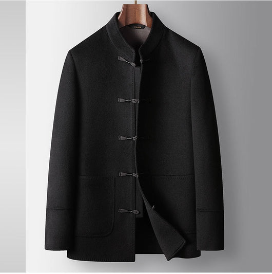Abrigo de Lana para Hombre con Cuello Mao - Chaqueta Cálida de Estilo Asiático - Image 17