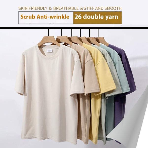 Camiseta Básica de Pareja Unisex - Colores Sólidos Modernos