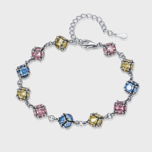 Pulsera de Cristal Zircón Multicolor - Rosa, Cielo y Azul - Image 8