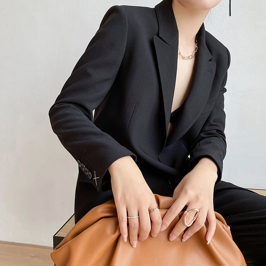 Blazer Ajustado de Temperamento Femenino - Estilo Profesional