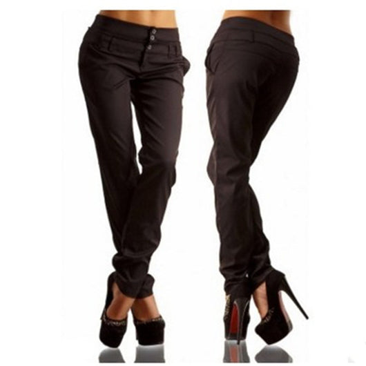 Pantalones Casuales Slim Fit de Color Puro para Mujer - Image 10