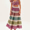 Conjunto Falda y Top Calado con Contraste de Colores