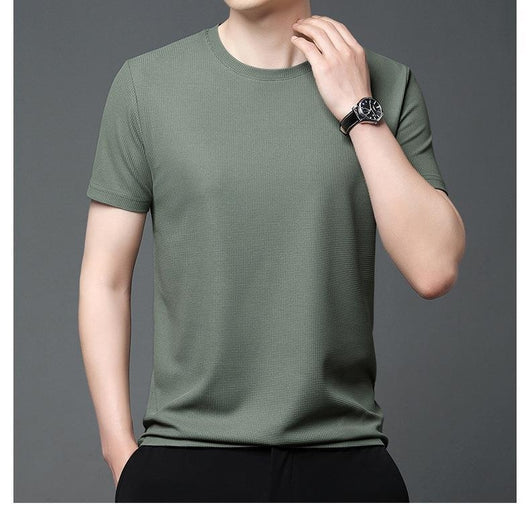 Playera Holgada de Cuello Redondo con Textura Waffle para Hombre - Image 22