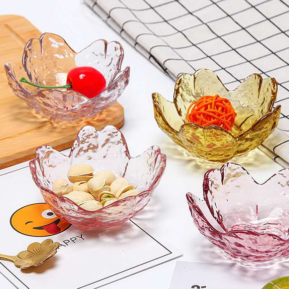 Platillo de Vidrio con Patrón de Martillado Japonés