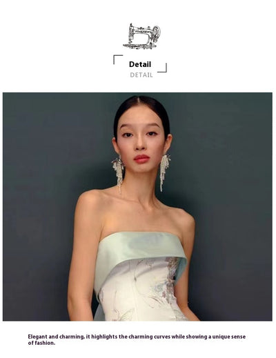 Vestido Cheongsam Escote Tubo Estilo Chino para Novia - Image 18