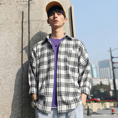 Camisa Holgada a Cuadros para Hombre - Image 15