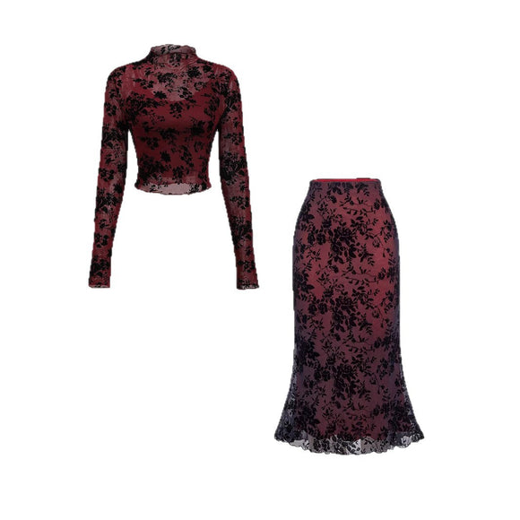 Conjunto de Tres Piezas Transparente Diseño Sensual