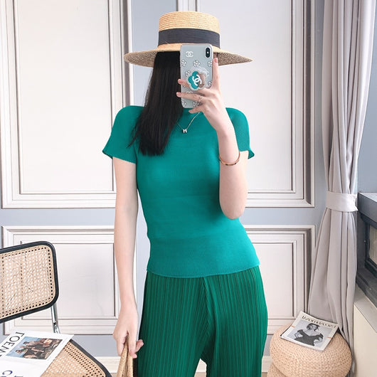 Blusa Elegante de Gasa con Cuello Medio - Top Sofisticado para Mujer - Image 12
