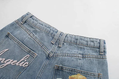 Jeans Retro Cintura Alta con Estampado Ángel Holgados Americanos - Image 13