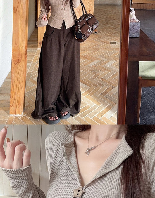 Blusa Elegante Francesa Cuello V Manga Larga Ajustada con Botones - Image 24
