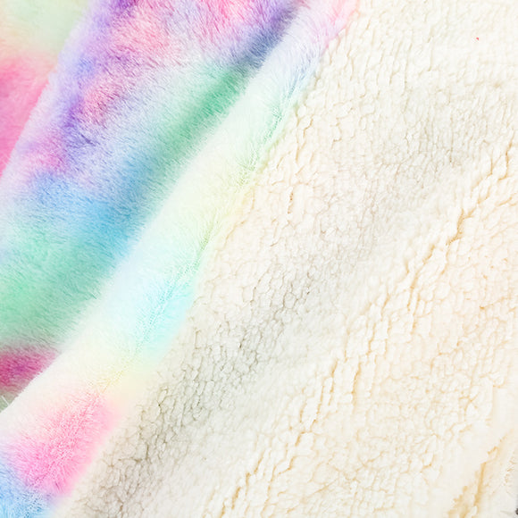 Manta Tie Dye Arcoíris de Doble Capa en Poliéster