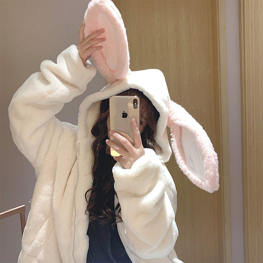 Sudaderas Góticas Harajuku para Parejas con Conejo Adorable - Otoño Invierno - Image 10