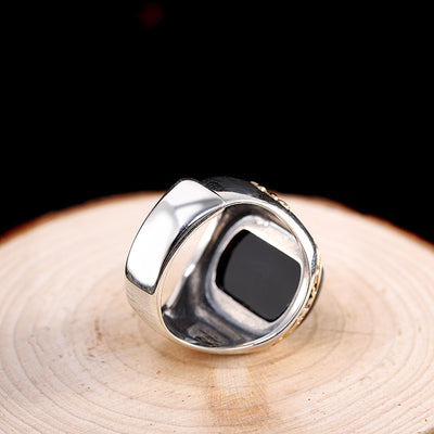 Anillo de Ágata Negra Personalizado para Hombre - Image 11