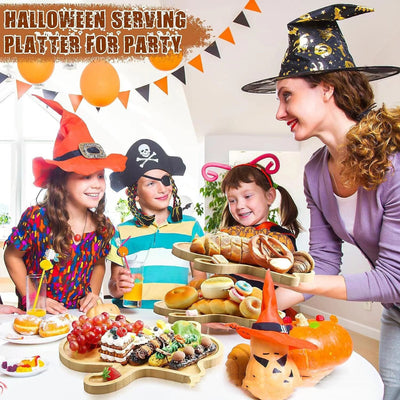 Bandeja Decorativa de Madera Halloween Fantasma para Quesos y Frutas 34x29x1,5cm - Image 2