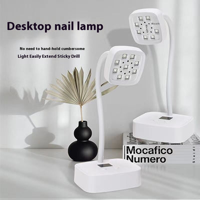 Lámpara de Escritorio con Almacenamiento y Secador de Uñas por Inducción