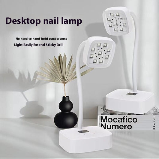 Lámpara de Escritorio con Almacenamiento y Secador de Uñas por Inducción