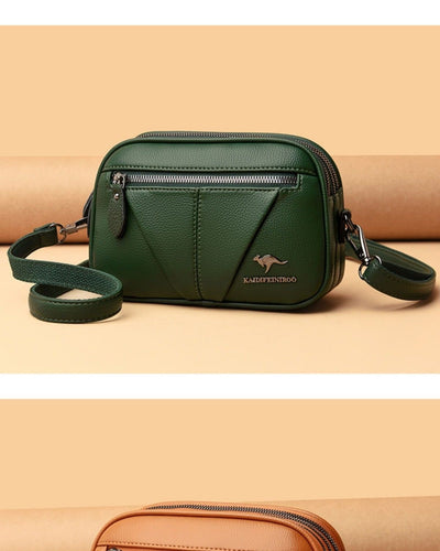 Bolso Bandolera Redondo de Cuero Genuino - Versátil y Elegante - Image 25