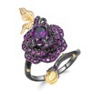 Anillo Ajustable de Plata con Amatista y Guirnalda de Rosas - Image 6