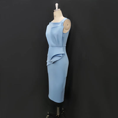 Vestido Midi con Volantes y Falda Acampanada - Image 8