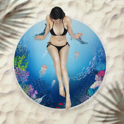 Toalla Redonda de Playa con Flecos Premium - Image 41