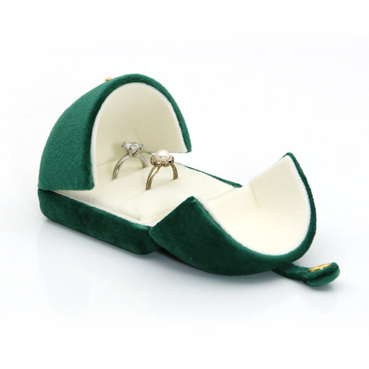 Caja de Anillos Doble con Flanela Verde Oscuro Ultra Suave - Image 6