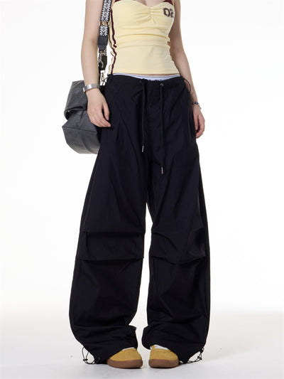 Pantalones Paracaidista Sueltos Plisados Estilo Retro Hot Girl - Image 3