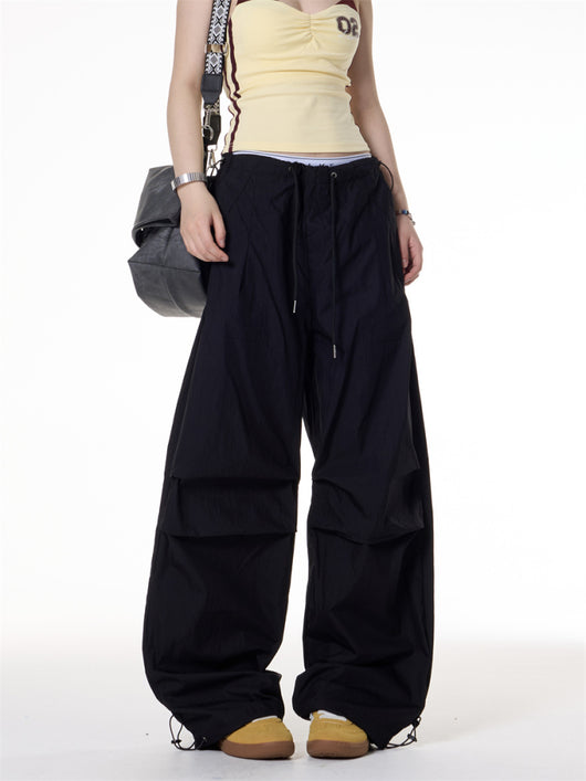 Pantalones Paracaidista Sueltos Plisados Estilo Retro Hot Girl - Image 3