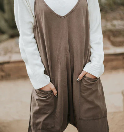 Jumpsuit Elegante de Mujer Cuello V con Bolsillos - Image 9
