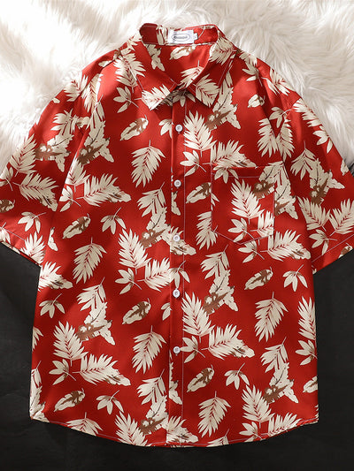 Camisa de Playa Hawaii Ice Silk con Estampado Tropical - Image 10