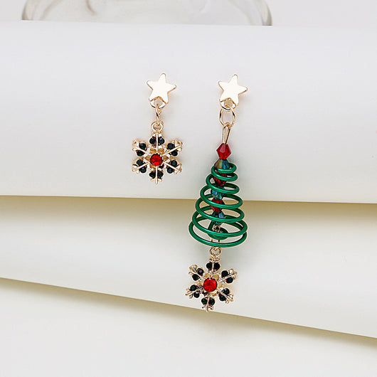 Aretes Espiral Asimétrica Navideña - Diseño Moderno y Elegante - Image 6