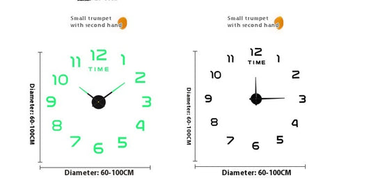 Reloj de Pared Silencioso con Luz Nocturna y Adhesivos Decorativos - Image 6