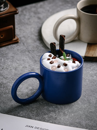 Taza de Cerámica con Asa Grande y Cuchara para Café, Oficina y Hogar - Image 23