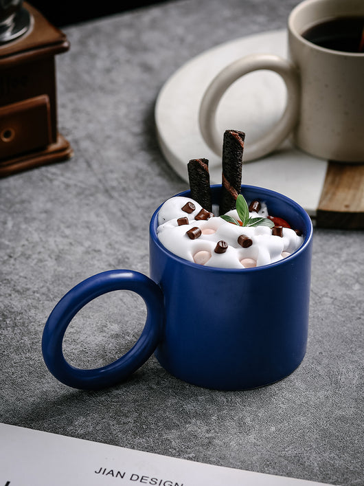 Taza de Cerámica con Asa Grande y Cuchara para Café, Oficina y Hogar - Image 23