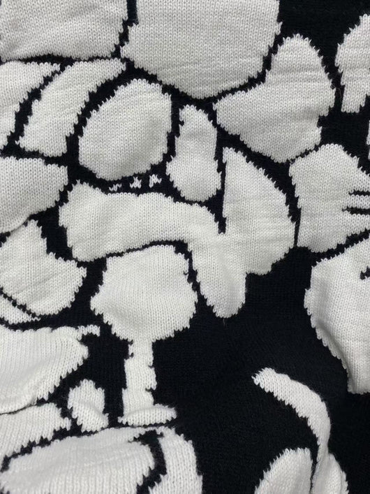 Suéter Retro de Punto Holgado con Cuello Alto y Flores Tridimensionales - Image 12