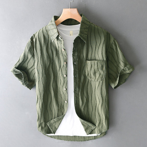 Camisa Casual de Algodón Puro para Hombre - Manga Corta Verano
